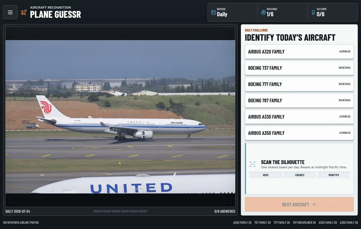 Plane Guessr game screen